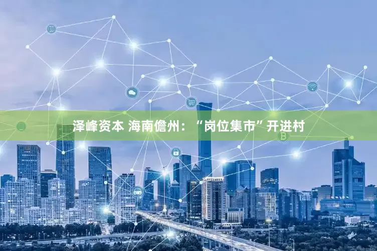 泽峰资本 海南儋州：“岗位集市”开进村